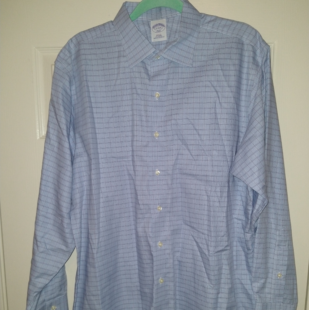 Brooks Brothers 346 Button Down Checkered Shirt Men's sz 17-4/5
